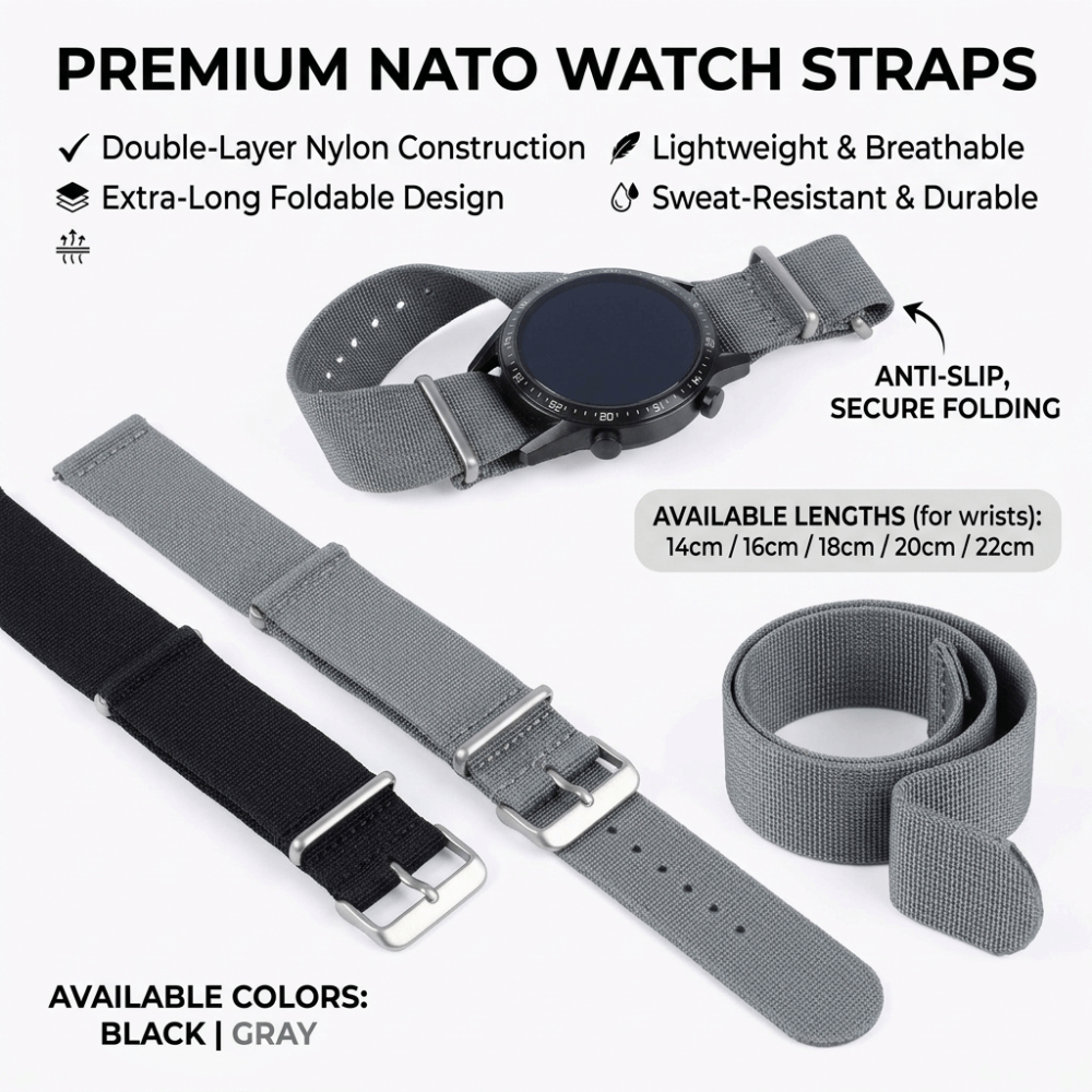 Nato Strap Nylon - Ремешок для часов NATO 14/16/18/20/22 мм,