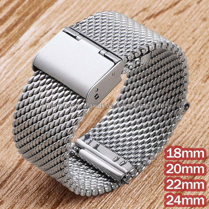 Mesh Strap Metal - 1,0 миланский сетчатый стальной ремешок 18