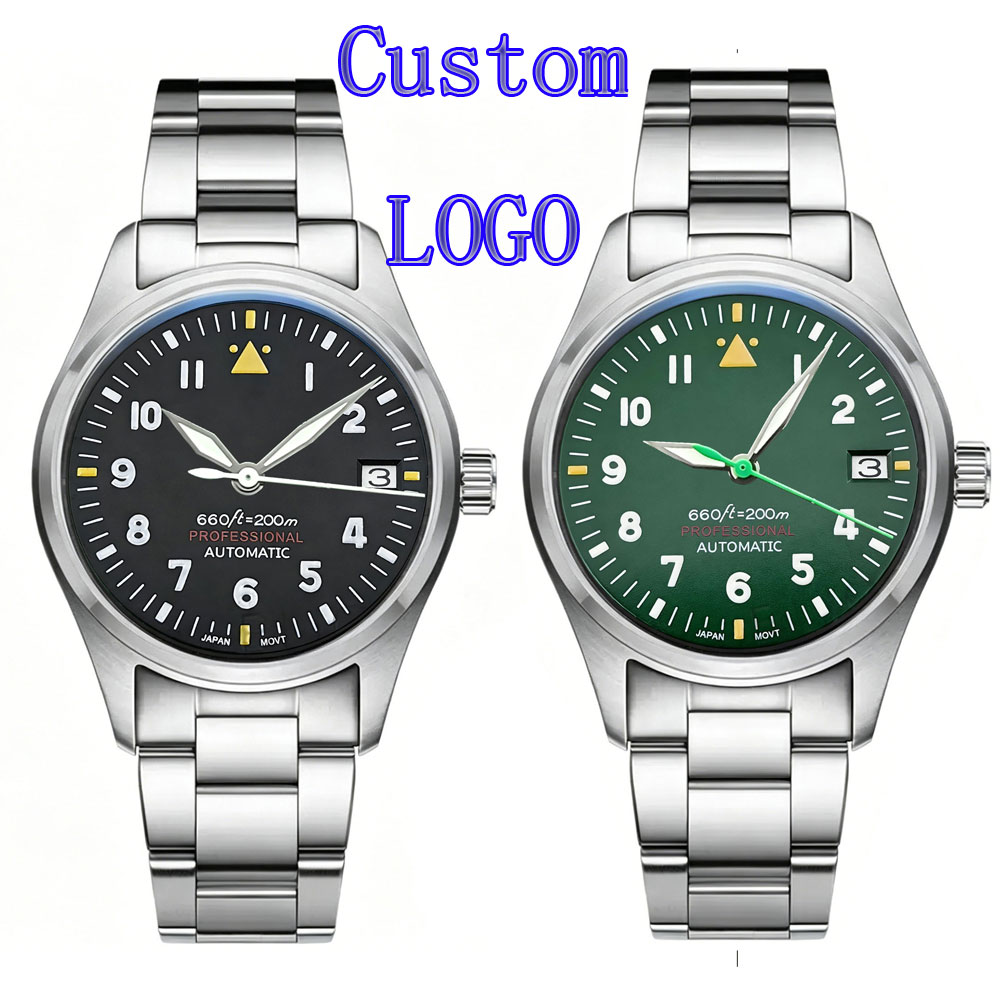 Stainless Bracelet Diver - Мужские часы Pilot с индивидуальным логотипом,